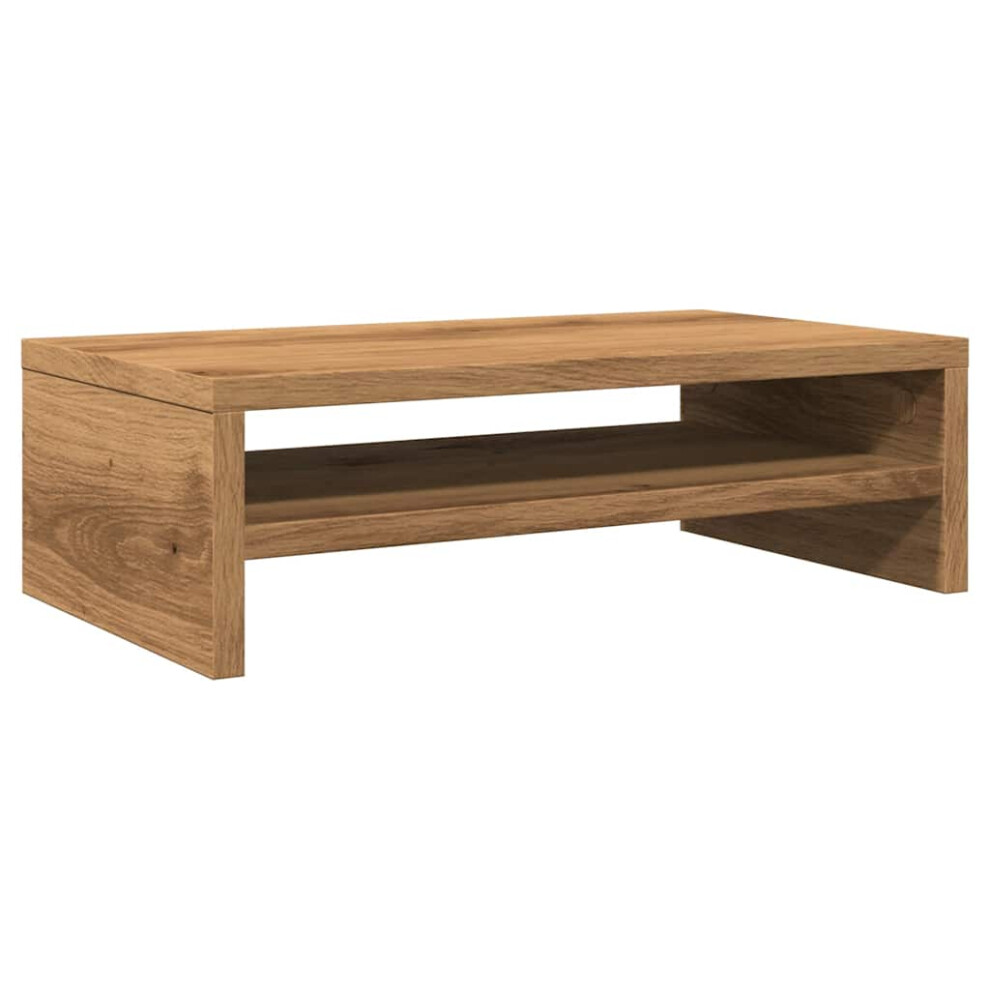 (artisan oak) vidaXL Monitor Stand with a Storage Shelf Chipboard TV Stand Multi Colours