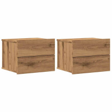 (artisan oak, 2 pcs) vidaXL Bedside Cabinet Nightstand Bed Side Table Bed Cabinet Engineered Wood