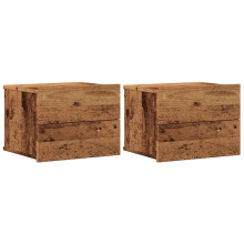 (old wood, 2 pcs) vidaXL Bedside Cabinet Nightstand Bed Side Table Bed Cabinet Engineered Wood