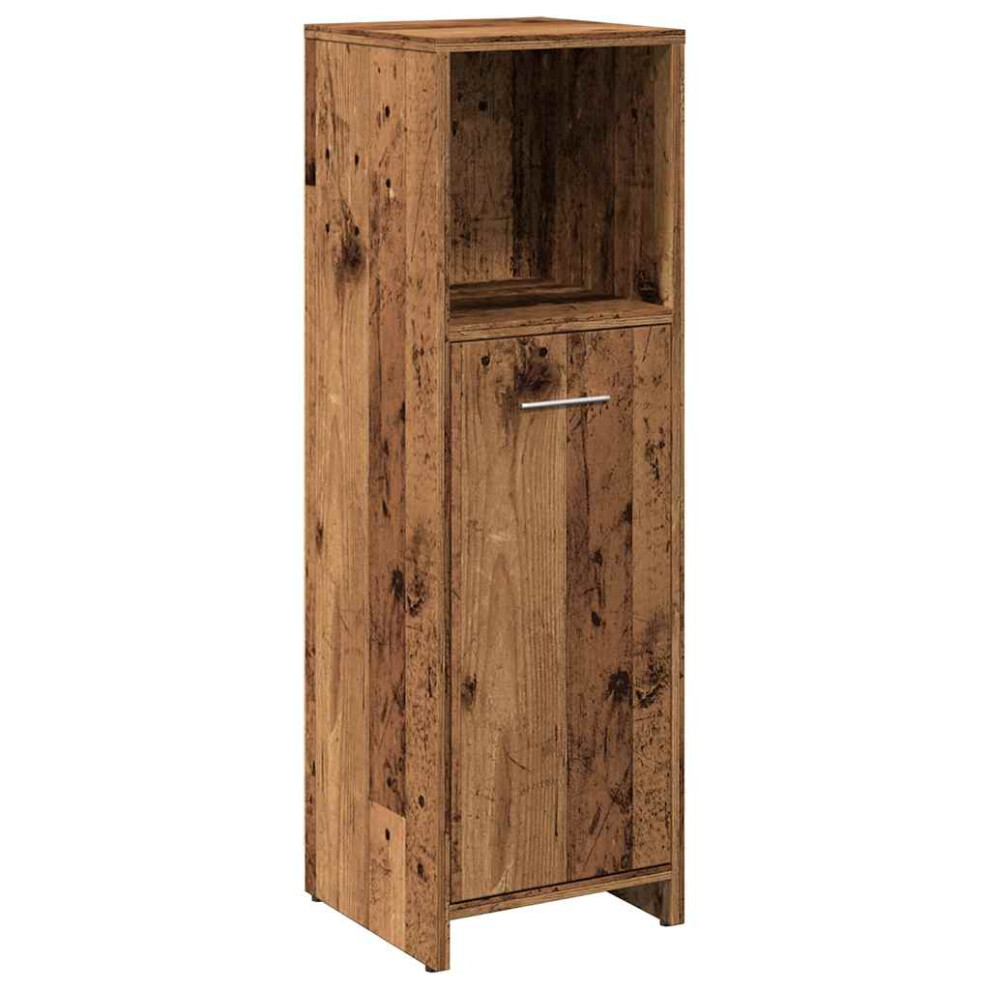 Vidaxl (Old Wood) Bathroom Cabinet Cupboard Storage Rack Washer Shelf Engineered Wood