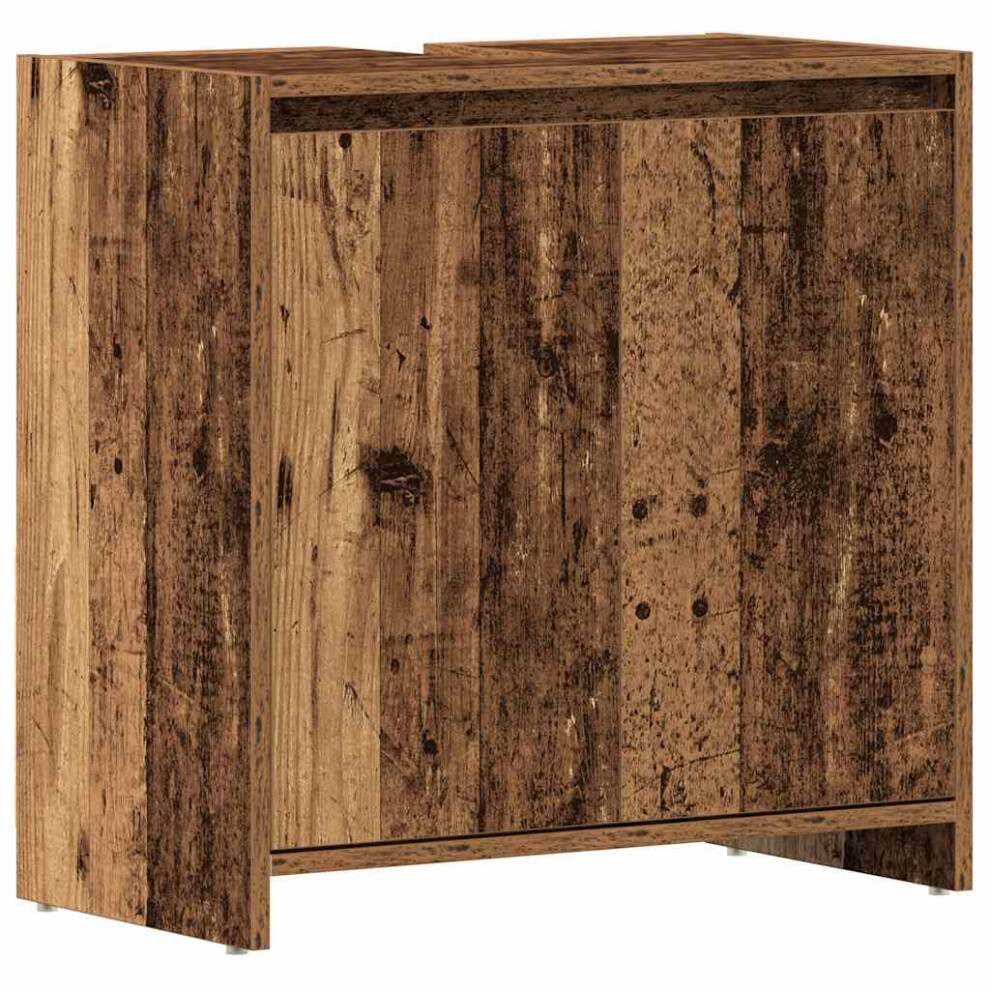 Vidaxl (Old Wood) Bathroom Cabinet Engineered Wood Organiser Storage Shelf Multi Colours