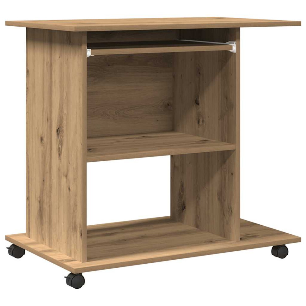 (artisan oak) vidaXL Computer Desk Chipboard PC Laptop Table Desk Workstation Multi Colours