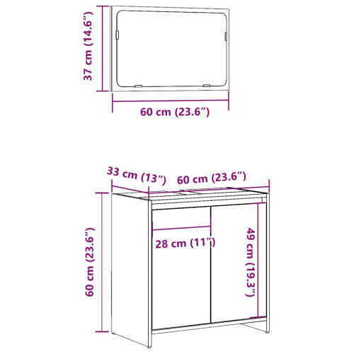 VidaXL vidaXL 2-tlg. Badmöbel-Set Artisan-Eiche Holzwerkstoff 1