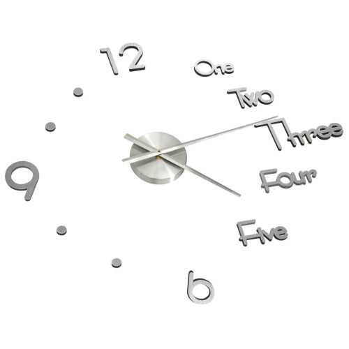 VidaXL (silver) vidaXL 3D Wall Clock Modern Design Home Decor DIY Analog Clock Multi Colours 2
