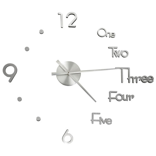 VidaXL (silver) vidaXL 3D Wall Clock Modern Design Home Decor DIY Analog Clock Multi Colours 1