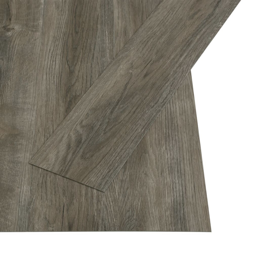 (grey and brown) vidaXL PVC Flooring Planks Self-adhesive Industrial Wood Laminate Floor Tiles