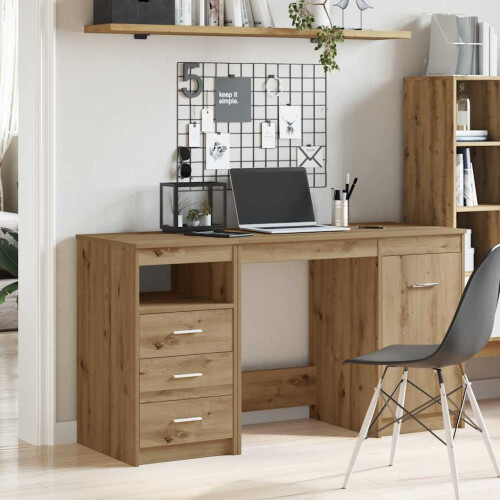 VidaXL (artisan oak) vidaXL Desk Computer Table Workstation Writing Working Desk Engineered Wood 2
