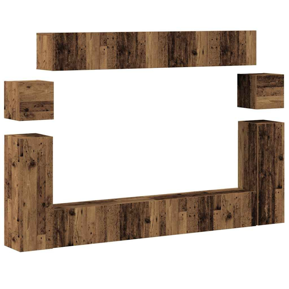 Vidaxl (Old Wood) Tv Cabinet Set Engineered Wood Tv Unit Multi Colours/Sizes 8/10 Piece