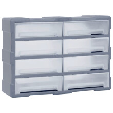 (grey) vidaXL Multi-drawer Organiser with Drawers Tool Organiser Unit Storage Cabinet