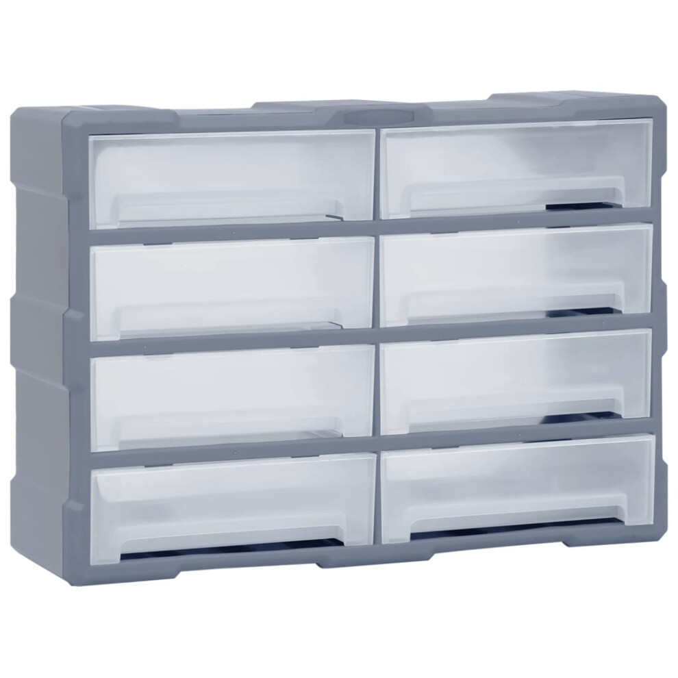 Vidaxl (Grey) Multi-Drawer Organiser With Drawers Tool Organiser Unit Storage Cabinet Grey
