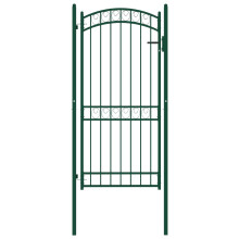 vidaXL Zauntor mit Gewölbter Spitze Stahl 102x136 cm Grün