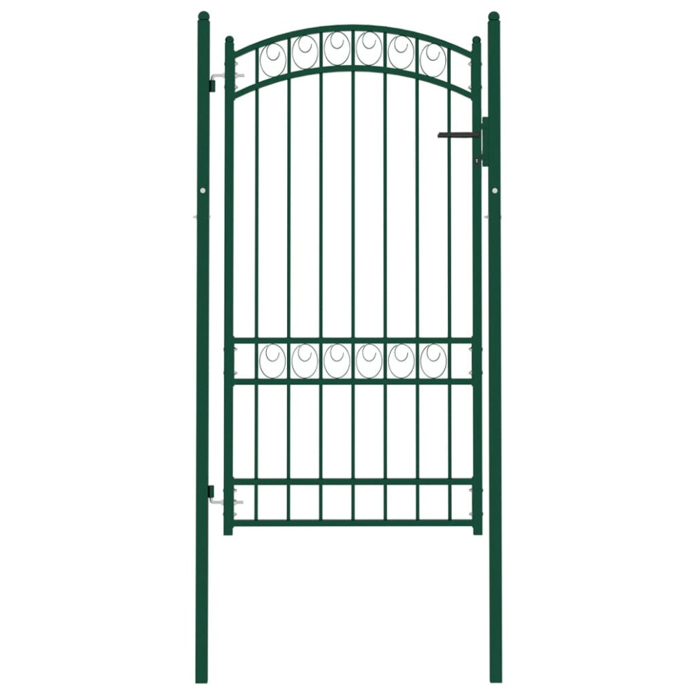 (green, 100 x 175 cm) vidaXL Fence Gate with Arched Top Steel Entrance Gate Green/Black Multi Sizes