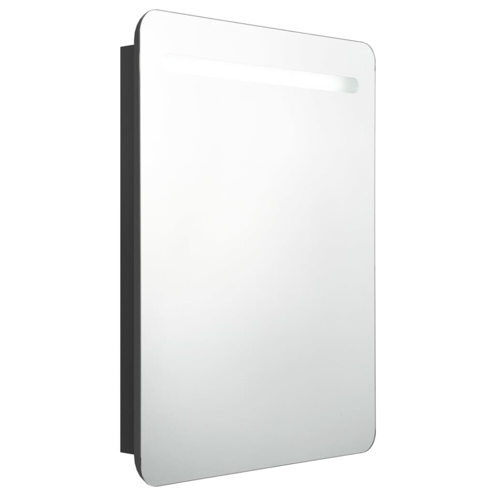 Vidaxl (Black) Led Bathroom Mirror Cabinet Washroom Wall Cabinet Storage Vanity Unit