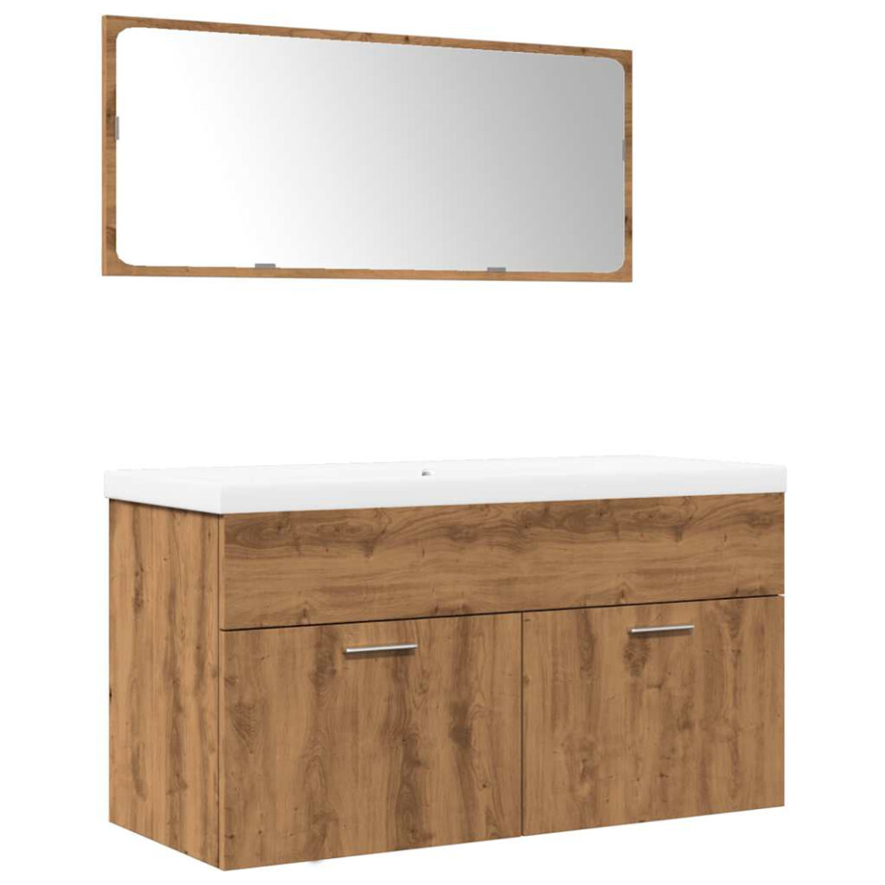 Vidaxl (Artisan Oak) Bathroom Furniture Set Chipboard Washroom Multi Colours Multi Sizes