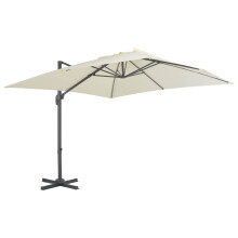 vidaXL Ampelschirm mit Aluminiummast 300 x 300 cm Sand