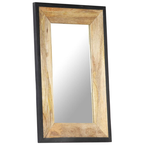 VidaXL (80 x 50 cm) vidaXL Mirror Home Wall-Mounted Mirror Makeup Vanity Mirror Solid Mango Wood 1