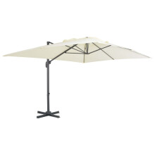 (sand, 400 x 300 cm) vidaXL Cantilever Umbrella with Aluminium Pole Garden Sunshade Outdoor Parasol