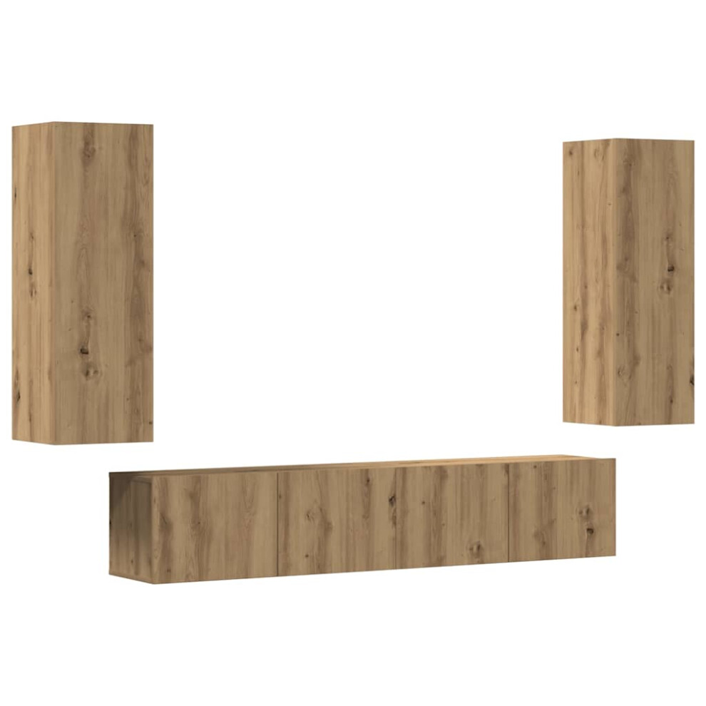 Vidaxl (Artisan Oak) Tv Cabinet Set 5 Piece Chipboard Tv Stand Multi Colours Multi Sizes