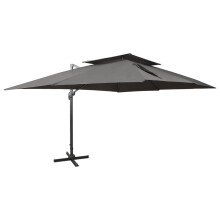 (anthracite, 300 x 400 cm) vidaXL Cantilever Umbrella with Double Top Garden Sunshade Outdoor Parasol