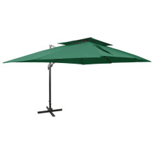 (green, 300 x 400 cm) vidaXL Cantilever Umbrella with Double Top Garden Sunshade Outdoor Parasol