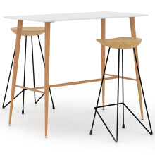 (white) vidaXL Bar Set 3 Piece Dining Table&Chairs Home Furniture Kitchen White/Black