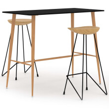 (black) vidaXL Bar Set 3 Piece Dining Table&Chairs Home Furniture Kitchen White/Black
