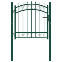 (green, 100 x 100 cm) vidaXL Fence Gate with Spikes Steel Garden Barrier Green/Black Multi Sizes