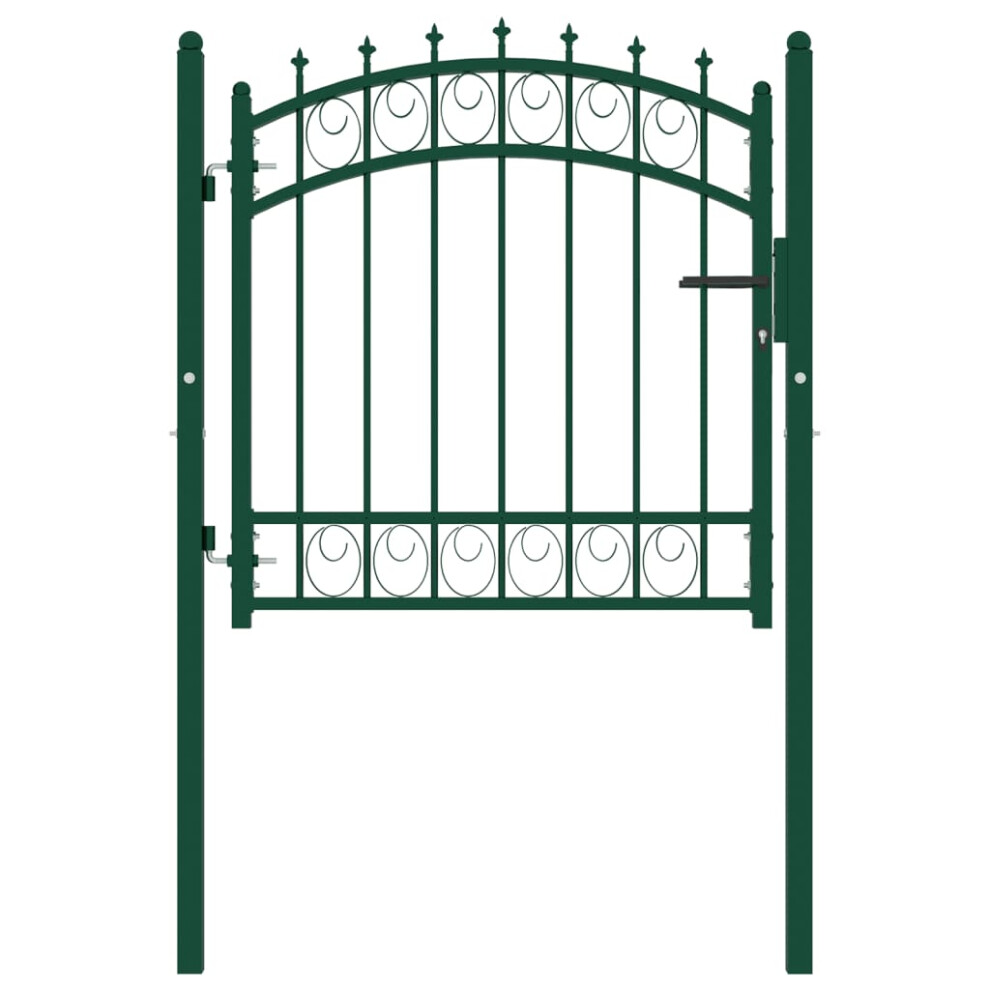 (green, 100 X 100 cm) vidaXL Fence Gate With Spikes Steel Garden Barrier Green/Black Multi Sizes