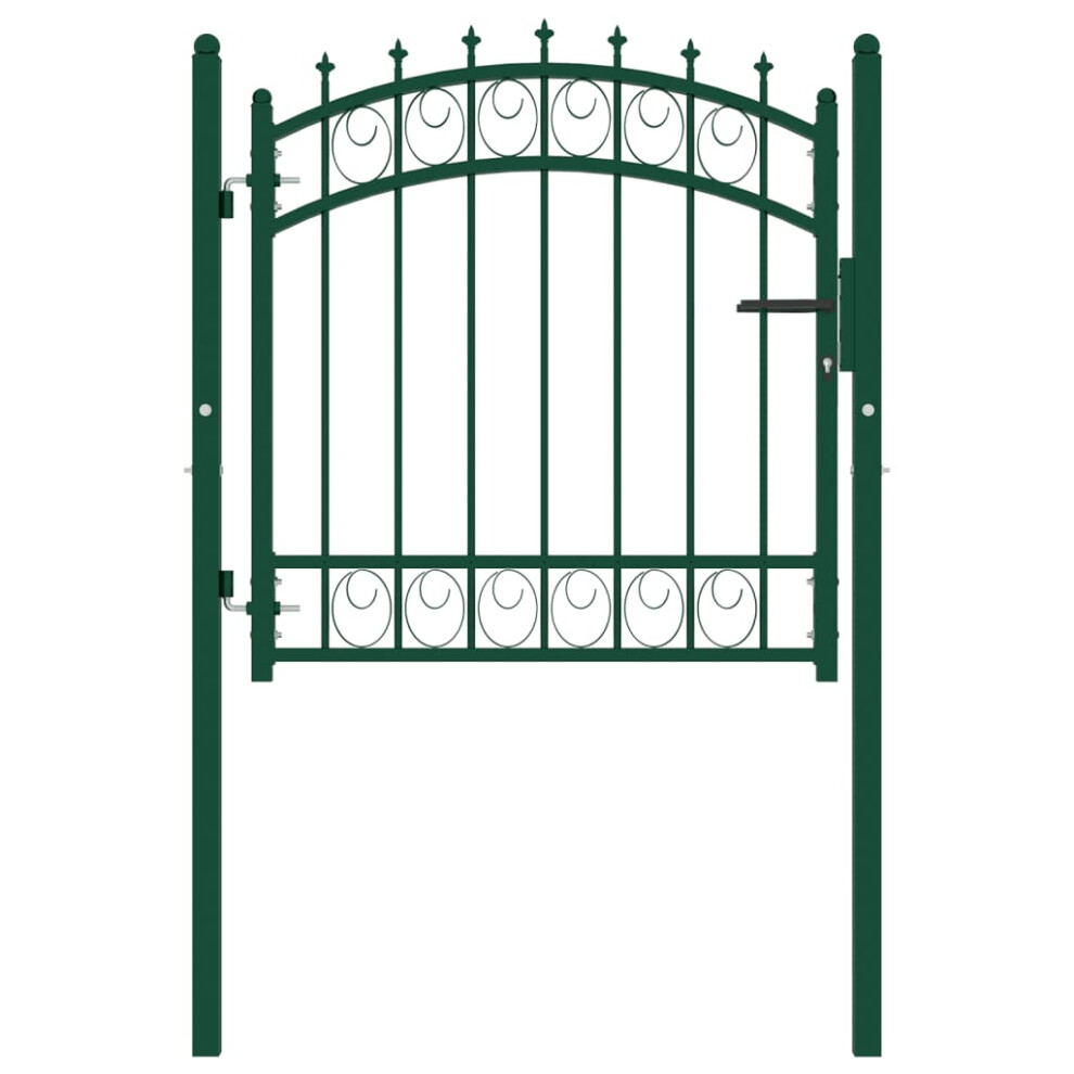 Vidaxl (Green, 100 X 100 Cm) Fence Gate With Spikes Steel Garden Barrier Green/Black Multi Sizes