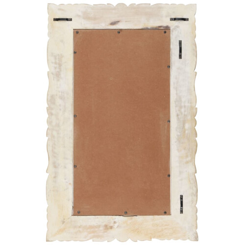 VidaXL (white) vidaXL Mirror Hanging Wall-Mounted Mirror Hall Makeup Mirror Solid Mango Wood 2