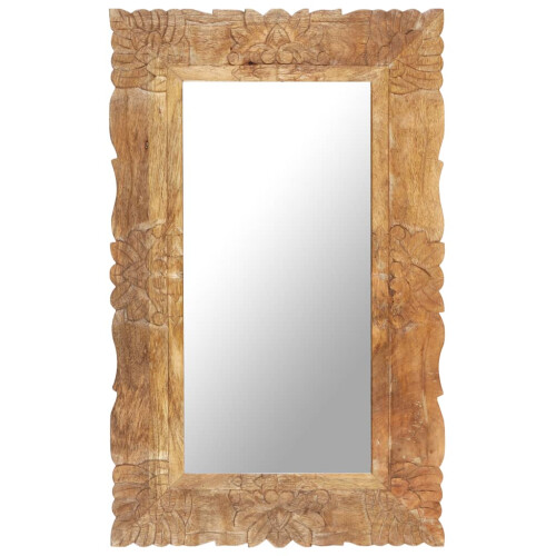 VidaXL (brown) vidaXL Mirror Hanging Wall-Mounted Mirror Hall Makeup Mirror Solid Mango Wood