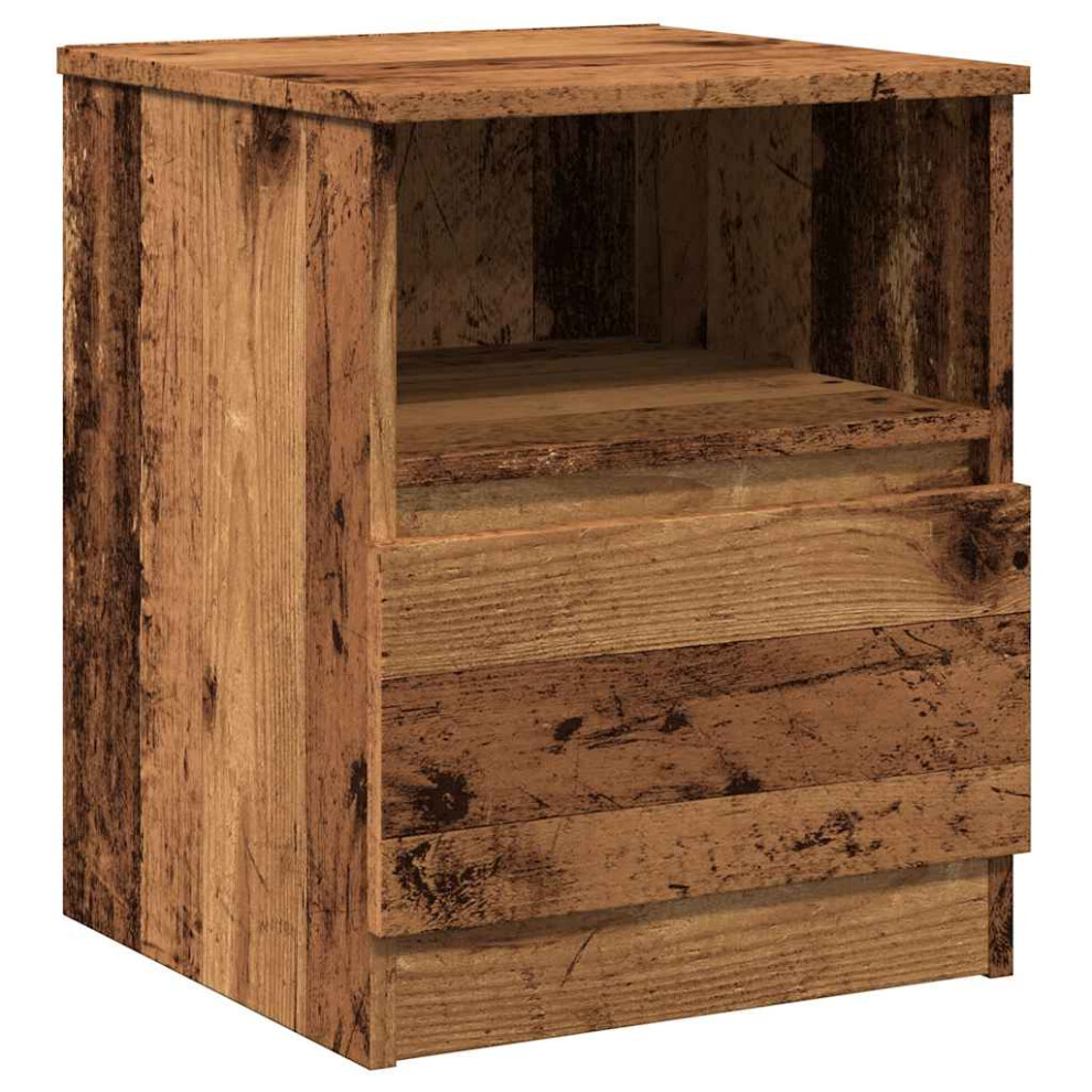 (old wood, 1 pcs) vidaXL Bed Cabinet Nightstand Side Table Storage Bed Table Engineered Wood