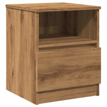 (artisan oak, 1 pcs) vidaXL Bed Cabinet Nightstand Side Table Storage Bed Table Engineered Wood