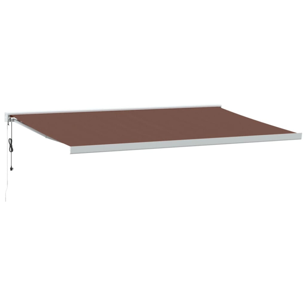 (brown and white, 500 x 300 cm) vidaXL Motorised Cassette Awning Retractable Awning Canopy Outdoor Awning