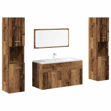 (old wood) vidaXL Bathroom Furniture Set Chipboard Wall Mirror Multi Sizes Multi Colors