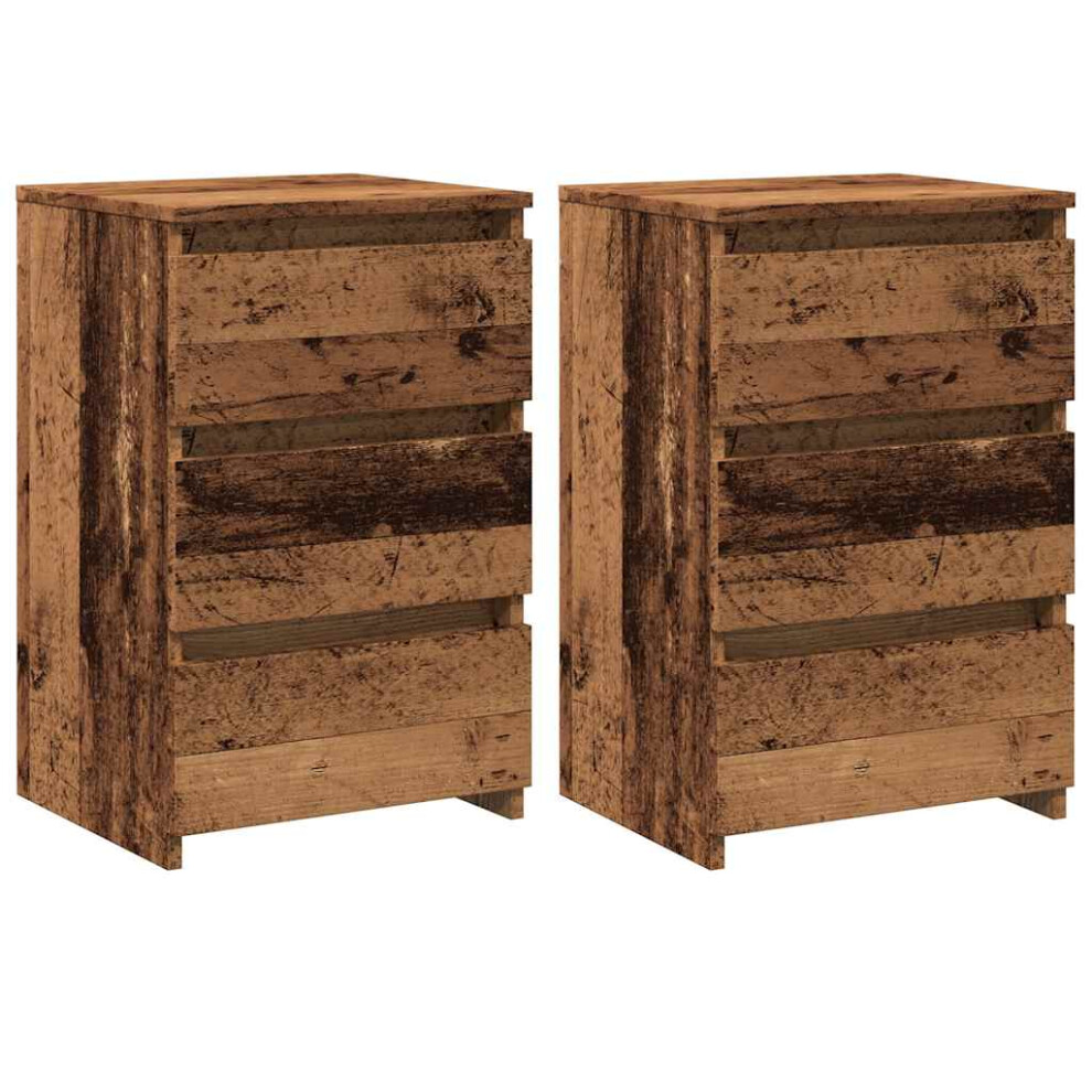 (old wood, 2 pcs) vidaXL Bed Cabinet Nightstand Side Table Storage Bed Table Engineered Wood-image-OPC-PFW7NX2-NEW