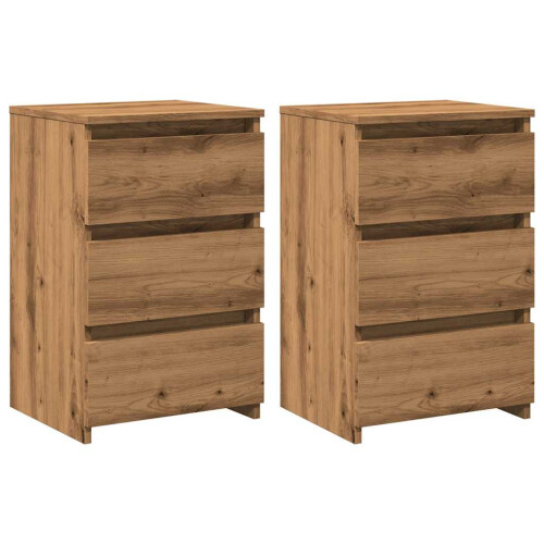 VidaXL (artisan oak, 2 pcs) vidaXL Bed Cabinet Nightstand Side Table Storage Bed Table Engineered Wood