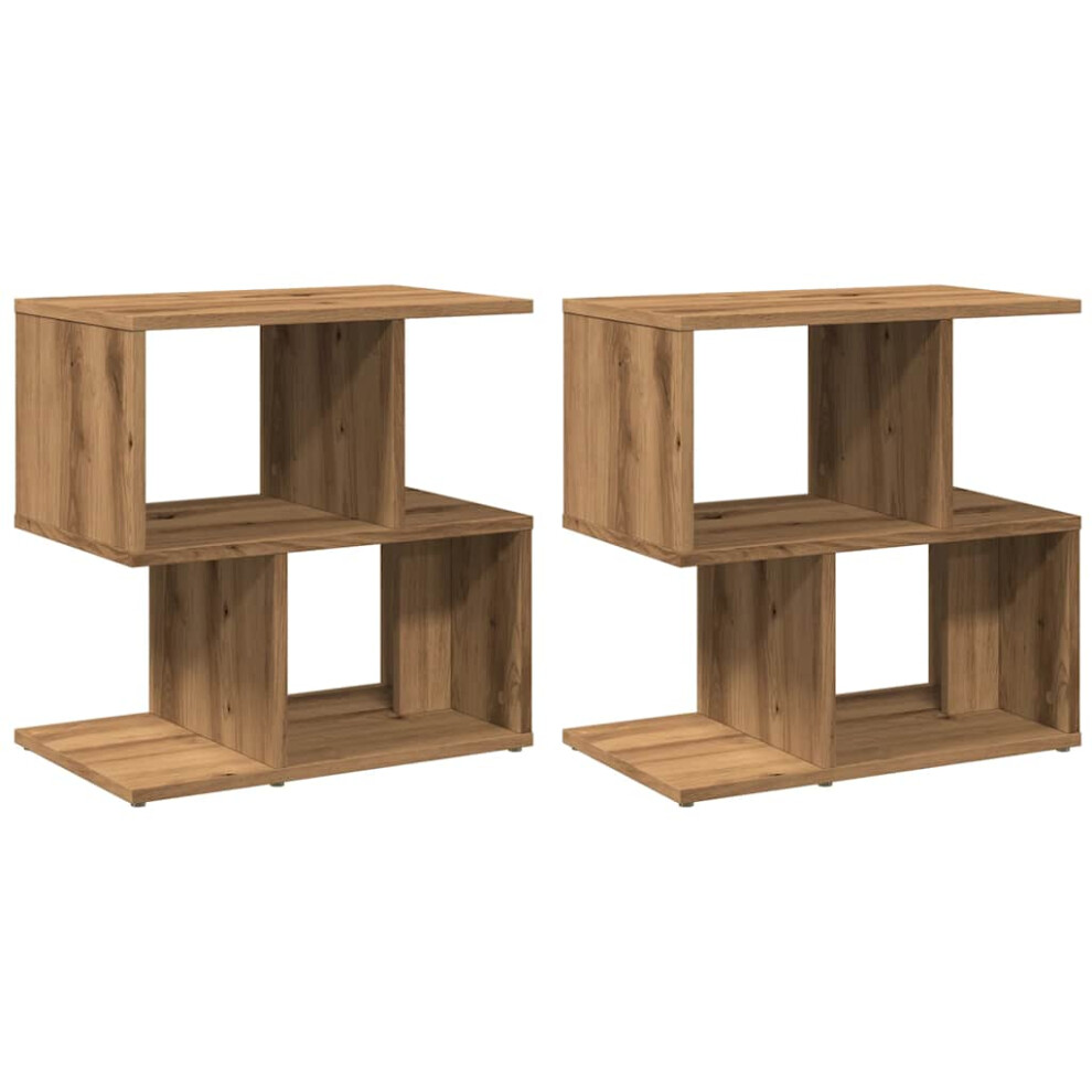 (artisan oak, 2 pcs) vidaXL 1/2x Bedside Cabinet Chipboard Home Telephone Stand Set Multi Colours