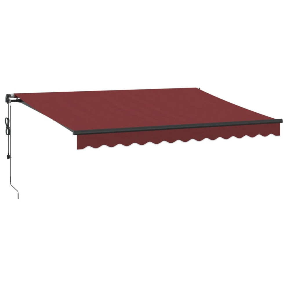 (burgundy, 350 x 250 cm) vidaXL Retractable Awning Canopy Outdoor Awning Folding Arm with Wind Sensor