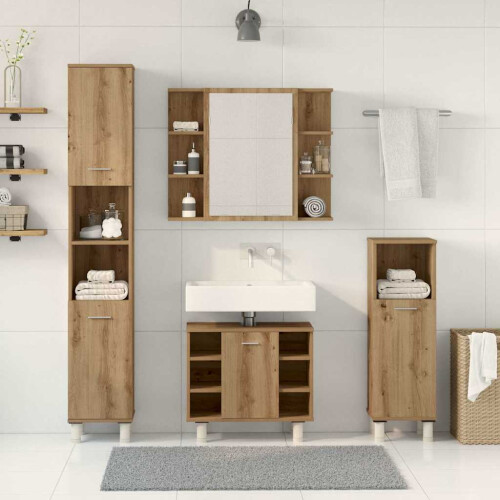 VidaXL vidaXL 4-tlg. Badmöbel-Set Artisan-Eiche Holzwerkstoff 2