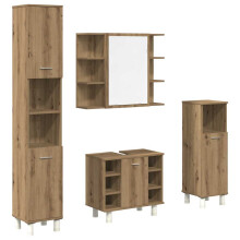 vidaXL 4-tlg. Badmöbel-Set Artisan-Eiche Holzwerkstoff