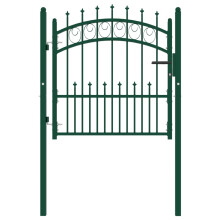 (green, 100 x 100 cm) vidaXL Fence Gate with Spikes Steel Garden Barrier Green/Black Multi Sizes