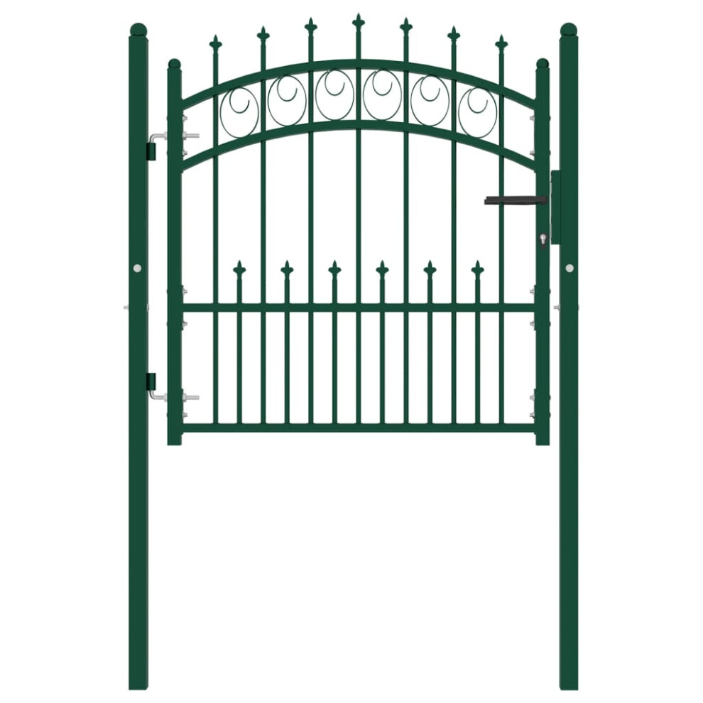 Vidaxl (Green, 100 X 100 Cm) Fence Gate With Spikes Steel Garden Barrier Green/Black Multi Sizes