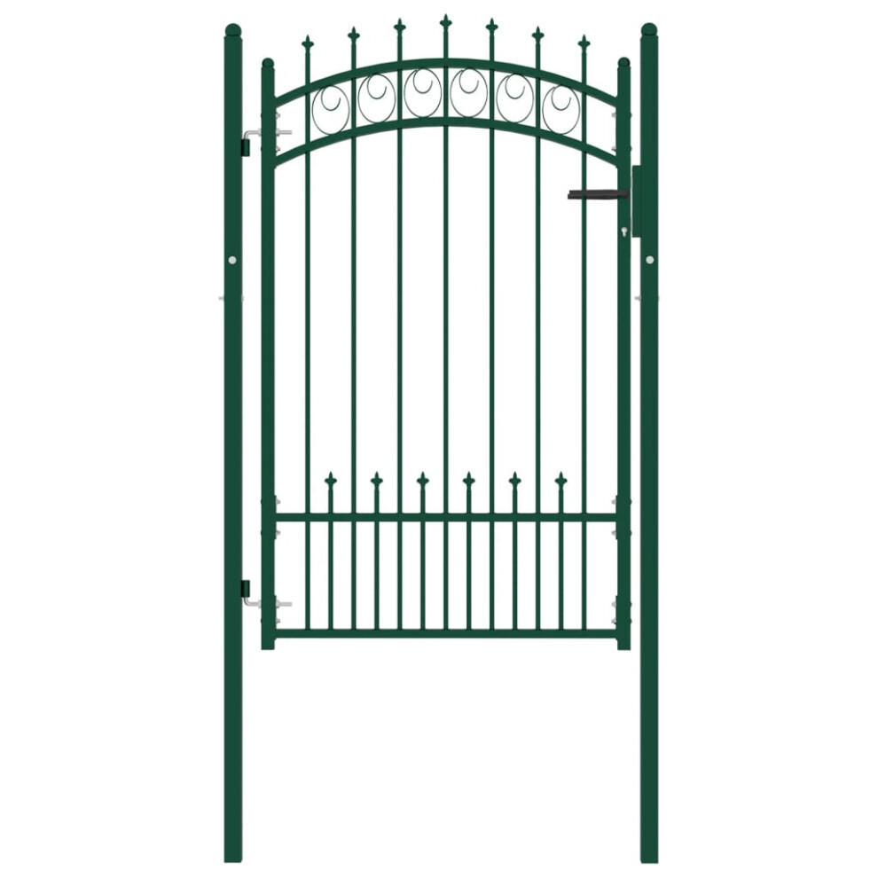 (green, 100 x 150 cm) vidaXL Fence Gate with Spikes Steel Garden Barrier Green/Black Multi Sizes