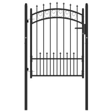 (black, 100 x 125 cm) vidaXL Fence Gate with Spikes Steel Garden Barrier Green/Black Multi Sizes