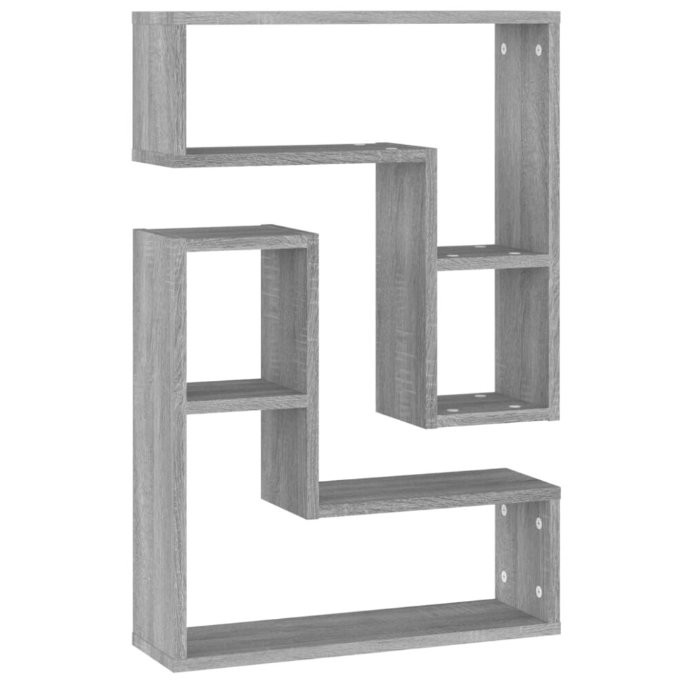 (Grey Sonoma) Vidaxl Wall Shelves Wall Mounted Shelf Floating Shelf Engineered Wood 2 Pcs 8720845735647