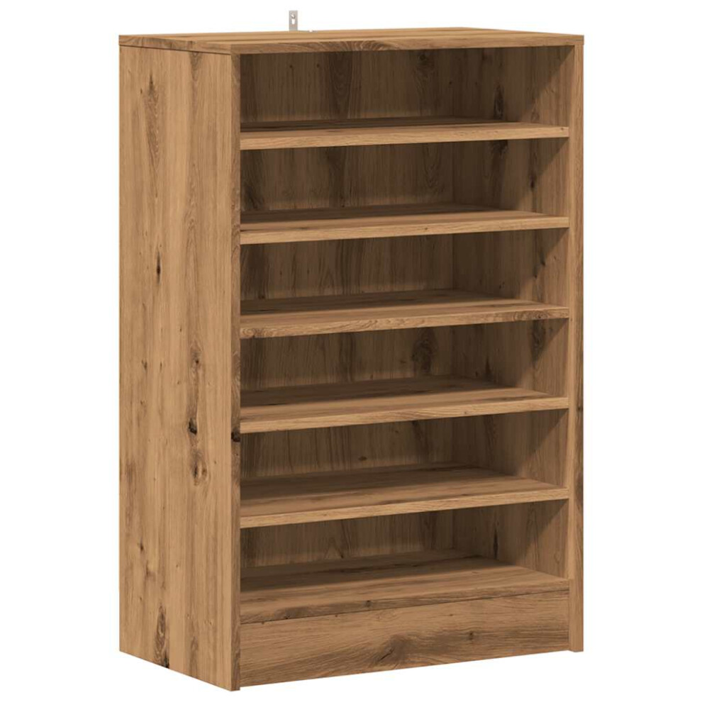 (artisan oak) vidaXL Shoe Bench Chipboard Home Shoe Organiser Rack Hall Bench Multi Colours