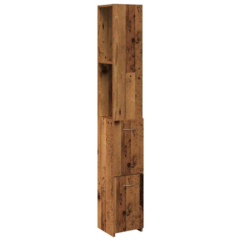 (old wood) vidaXL Bathroom Cabinet Cupboard Storage Shelf Washroom Rack Engineered Wood