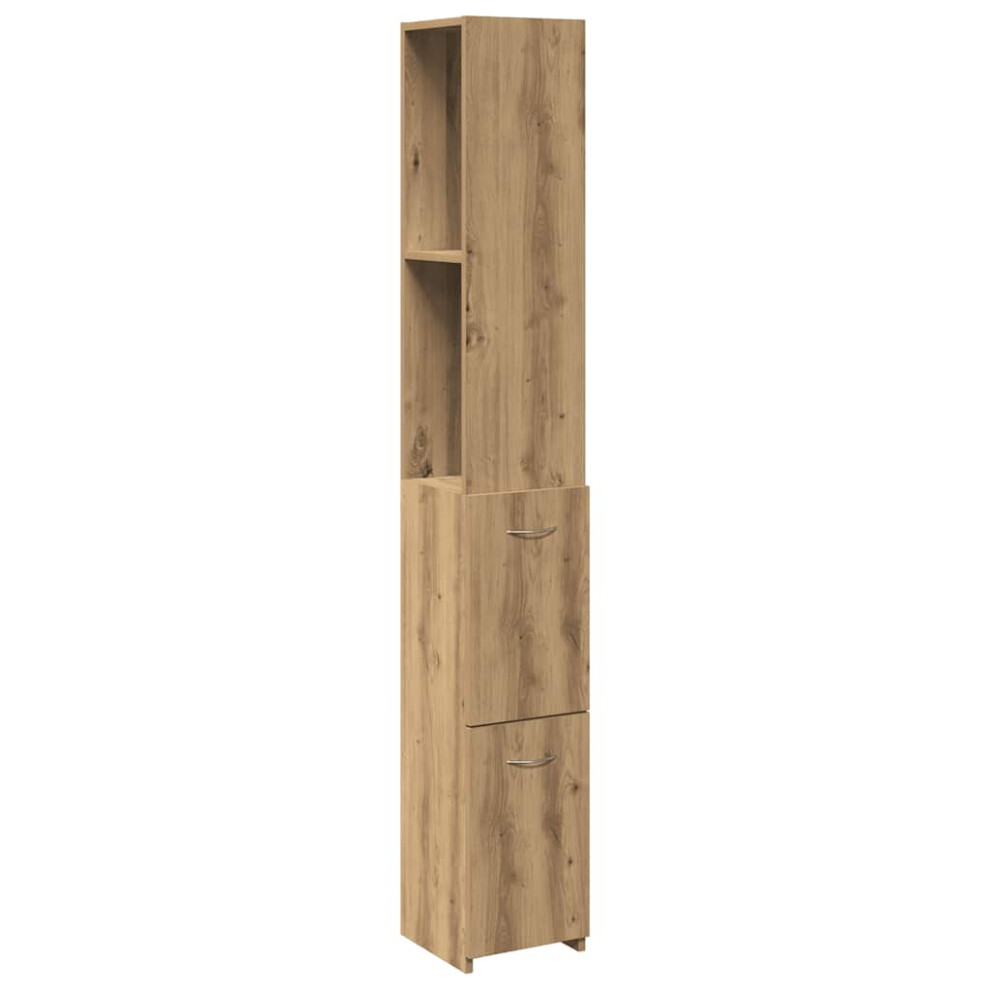 (artisan oak) vidaXL Bathroom Cabinet Cupboard Storage Shelf Washroom Rack Engineered Wood