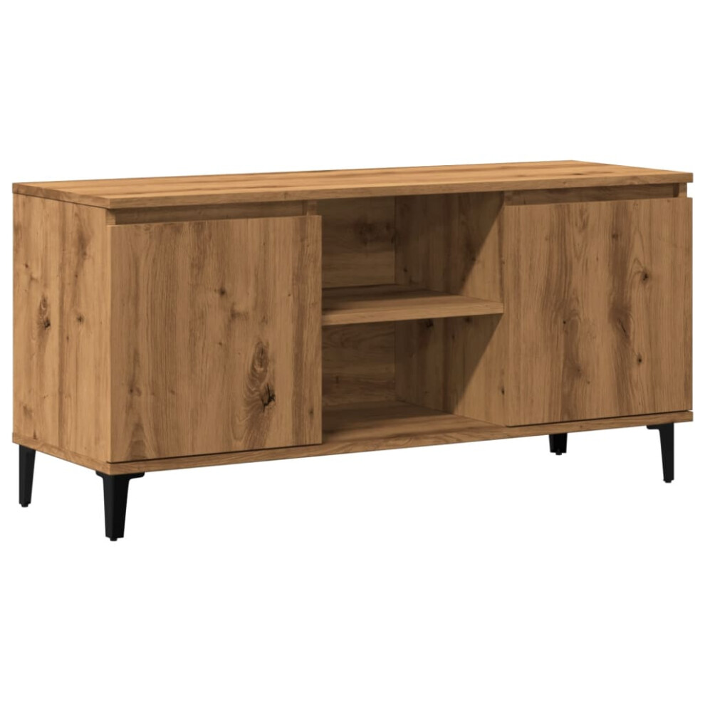 (artisan oak) vidaXL TV Cabinet with Metal Legs Sideboard TV Stand TV Unit Hifi Cabinet